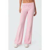 Pink pants with embellishments